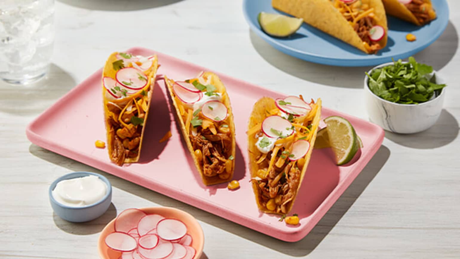 Tacos au poulet effiloché